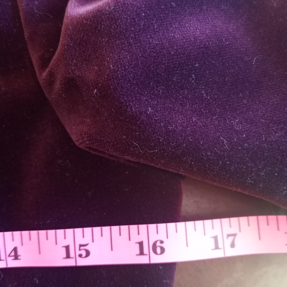 Vintage Velvet Burgundy Bagatelle Classic Two Button Soft 70s Retro Boho Blazer - Picture 11 of 13